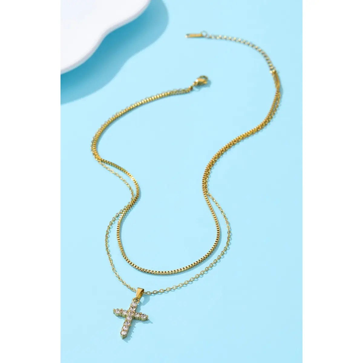 Hypoallergenic Layered Cross Necklace