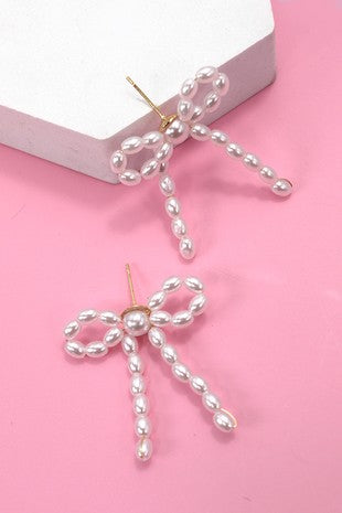 Pearl Bow Earrings