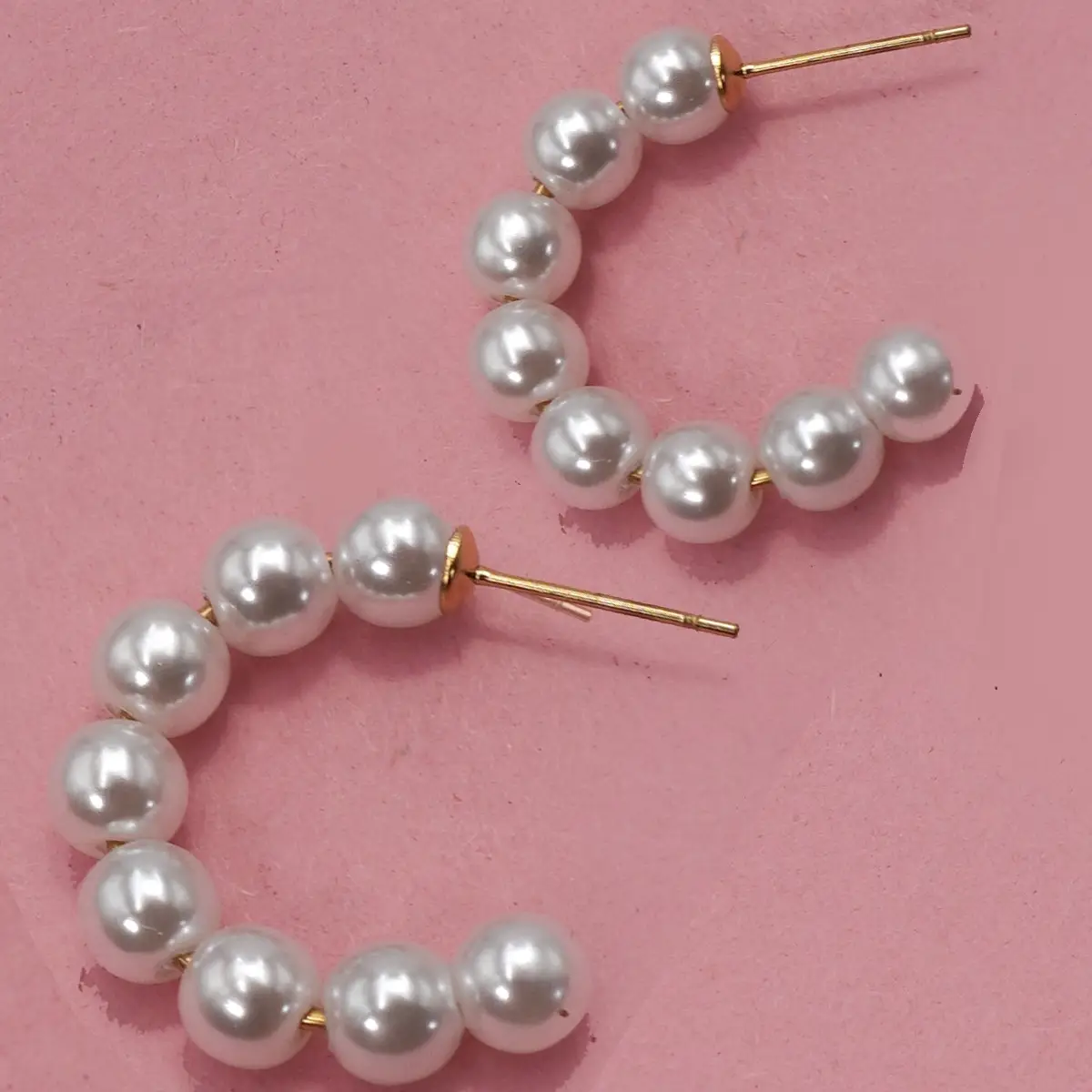 Hypoallergenic Pearl Hoop Earrings
