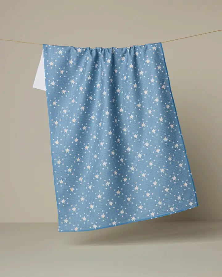 Geometry: Freedom Blue Tea Towel