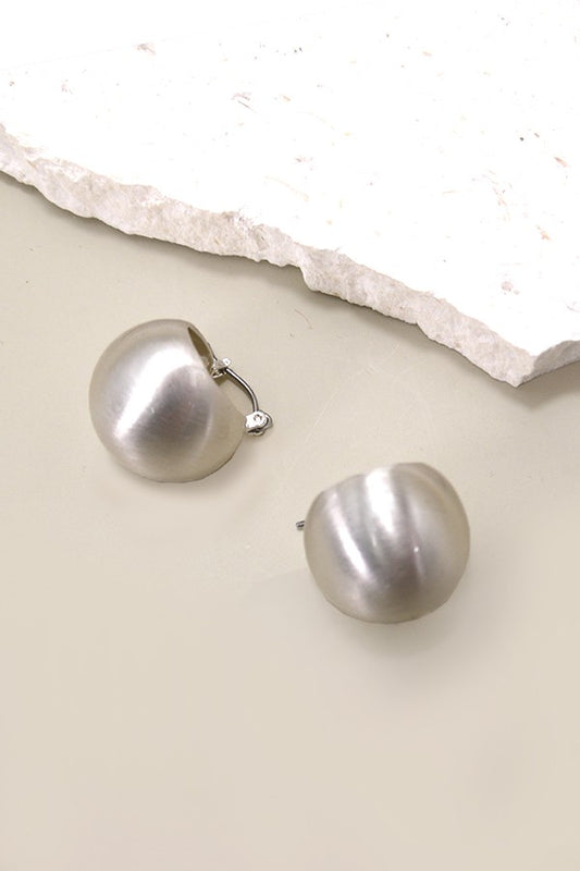 Silver Puffed Earrings