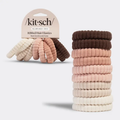 Kitsch: Blush Ribbed Hair Elastics - 10 PC Set