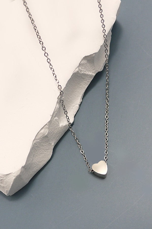 SS Heart Necklace - G + S