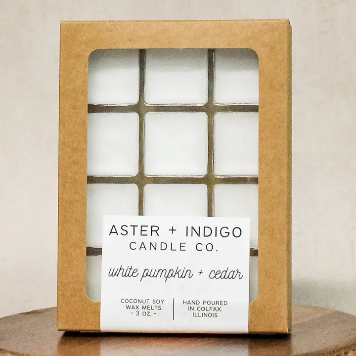 Aster + Indigo: White Pumpkin + Cedar Soy Wax Melts