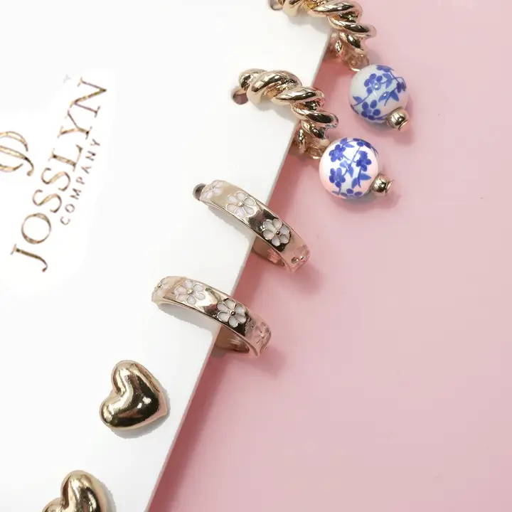 Hypoallergenic: Blue Porcelain Earring Trio