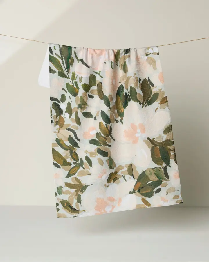 Geometry: Painted Blossoms Tea Towel