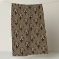 Geometry: Sepia Iris Tea Towel