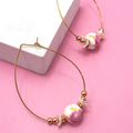 Hypoallergenic: SS Pink Porcelain Teardrop Earrings