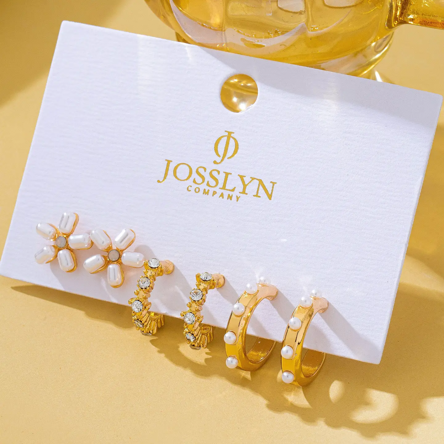 Hypoallergenic: Floral Pearl Earring Trio