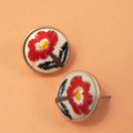 Hypoallergenic Embroidered Floral Earrings