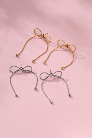 Hypoallergenic Bow Earrings: Gold + Silver