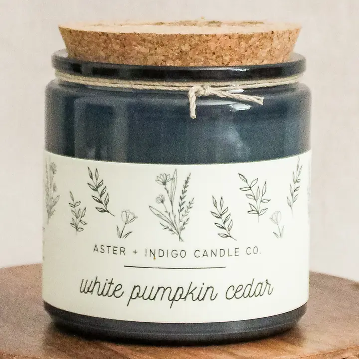 Aster + Indigo: White Pumpkin + Cedar Soy Candle