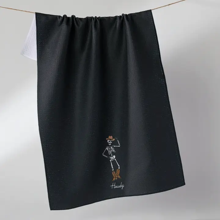 Geometry: Black Howdy Cassondra Tea Towel