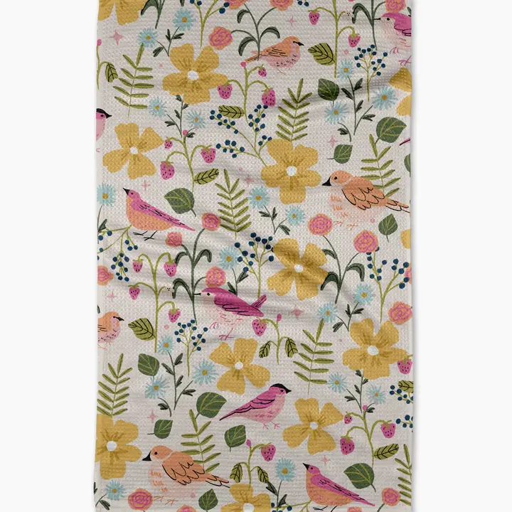 Geometry: Summer Songbirds Tea Towel