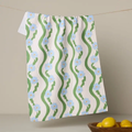Geometry: Wavy Flowers Tea Towel