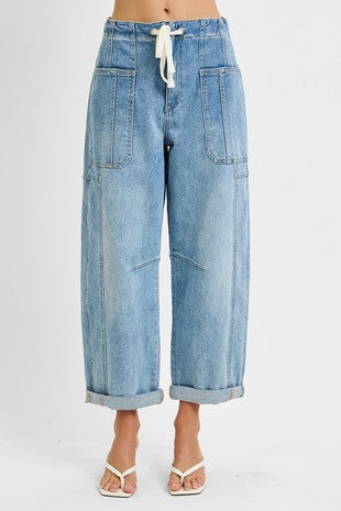 Mel High Rise Barrel Jean