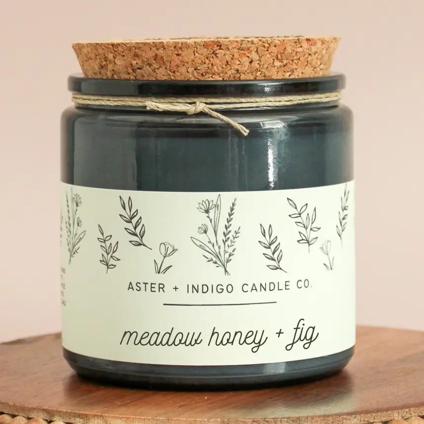 Aster + Indigo: Meadow Honey + Fig Soy Candle
