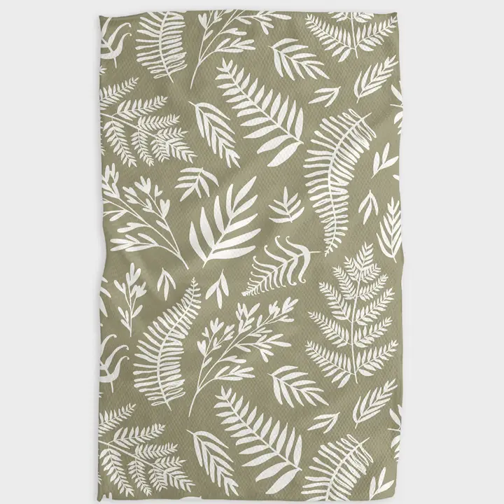 Geometry: Olive Tea Towel