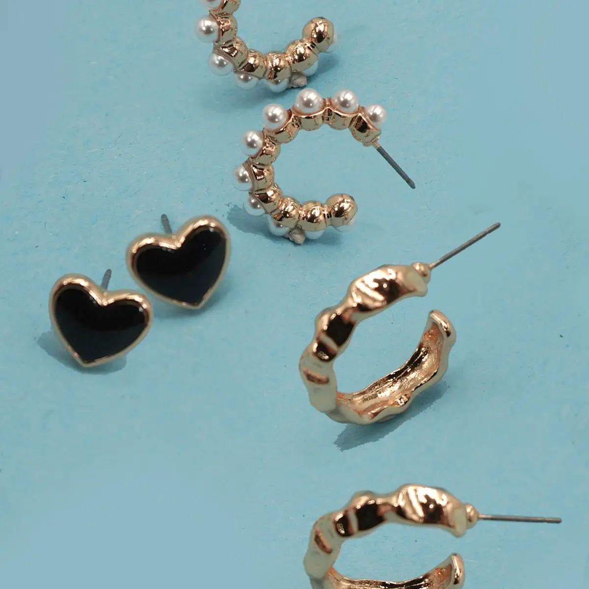Hypoallergenic Pearl Heart Trio