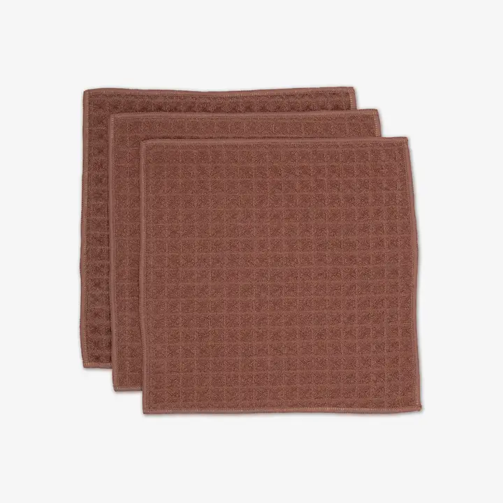 Dusty Rose Geometry Waffle Washcloth Set