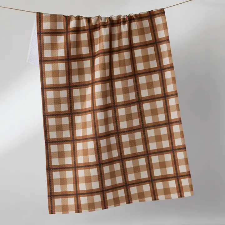 Geometry: Rich Cocoa Tea Towel