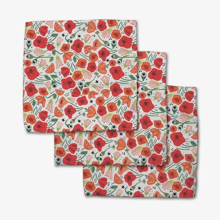 Geometry: Poppy Power Dishcloth Set