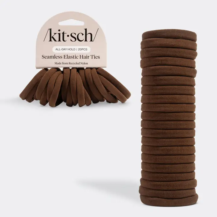 Kitsch: Chocolate Seamless Hair Elastics - 20 PC Set