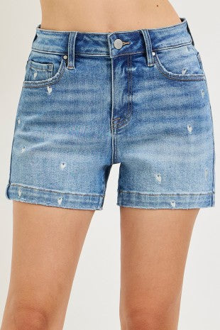 Mia Embroidered Heart Shorts