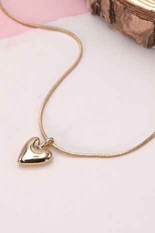 Snake Chain Heart Necklace