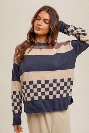 Paisley Checker Sweater