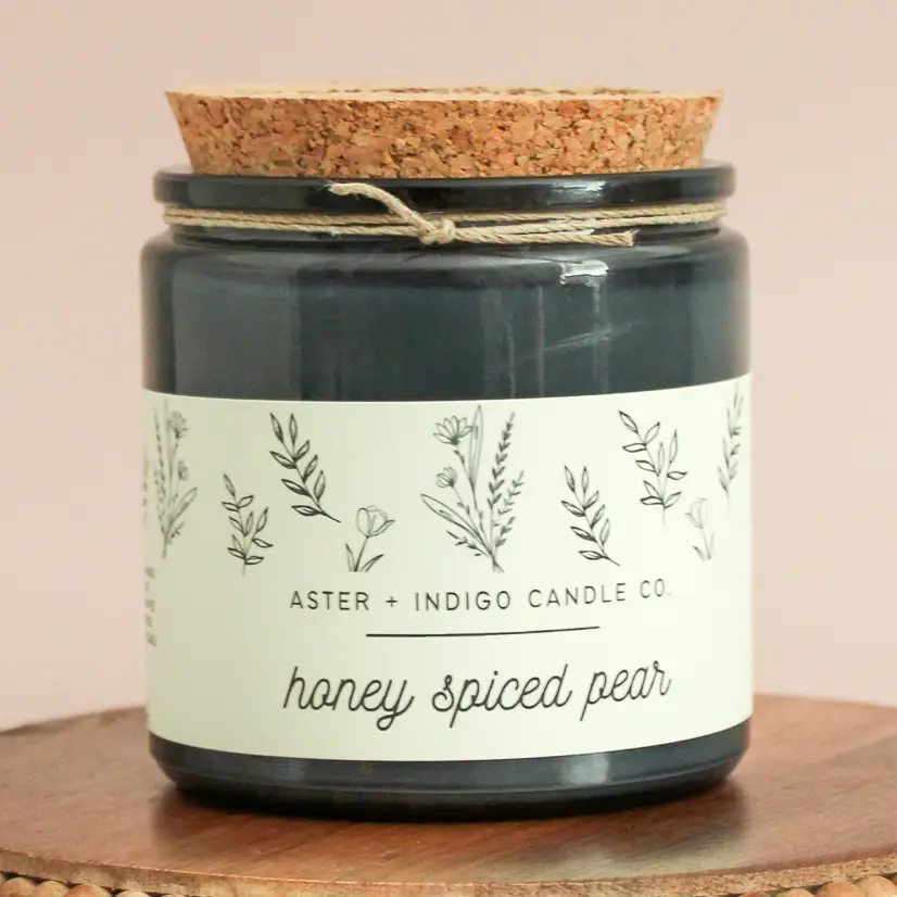 Aster + Indigo: Honey Spiced Pear Soy Candle