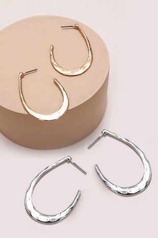 Silver Hoop Drop Earrings