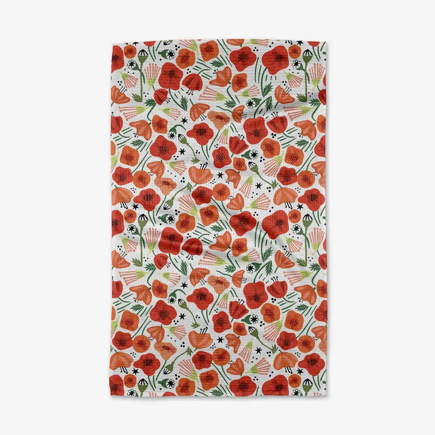 Geometry: Poppy Power Tea Towel