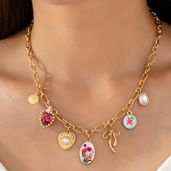 Pink Charm Necklace