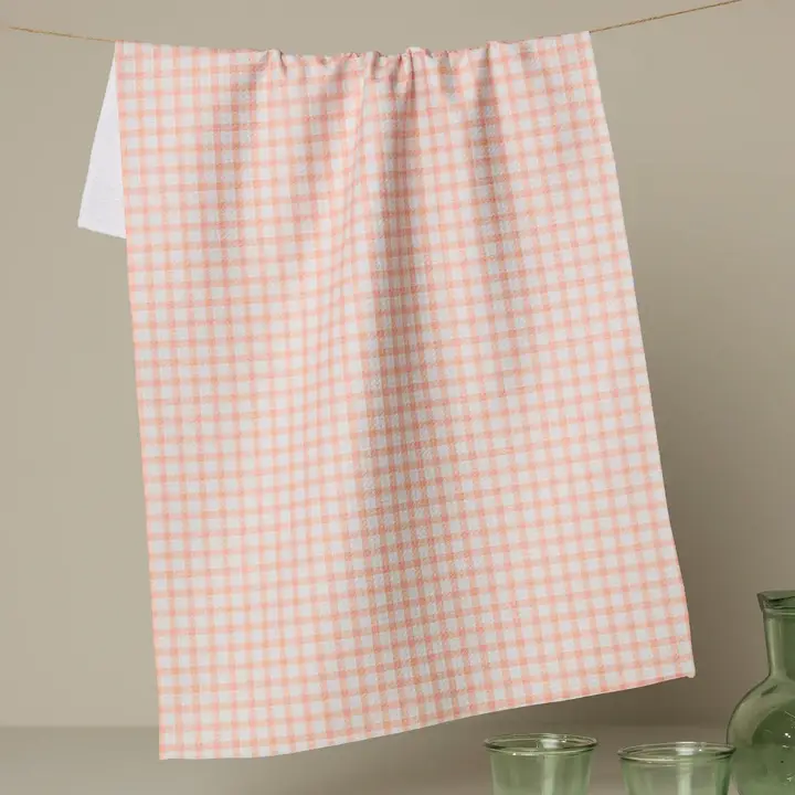 Geometry: Peach Darling Tea Towel
