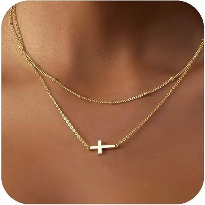 Hypoallergenic: Cross Layer Necklace