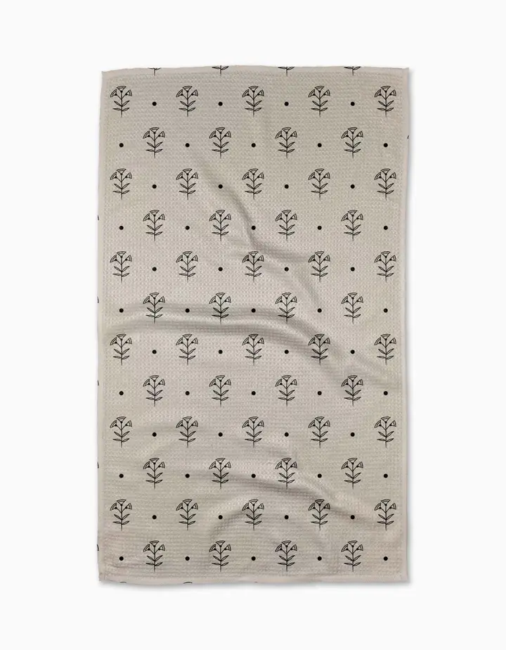 Geometry: Inked Bloom Tea Towel