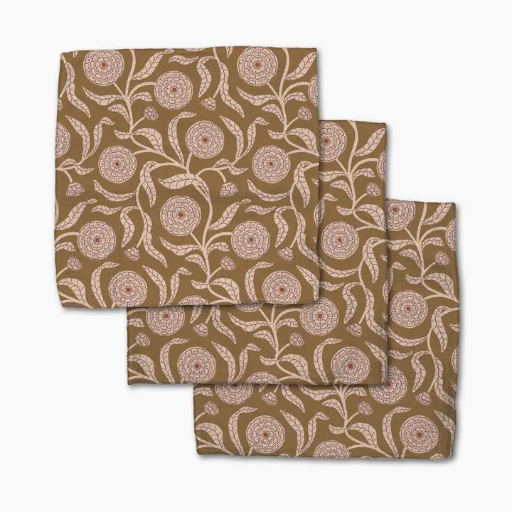 Falling Flowers Geometry Dishcloth Set