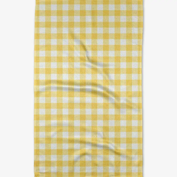 Geometry: Lemon Gingham Tea Towel