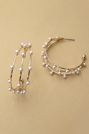 Pearl Hoop Earrings