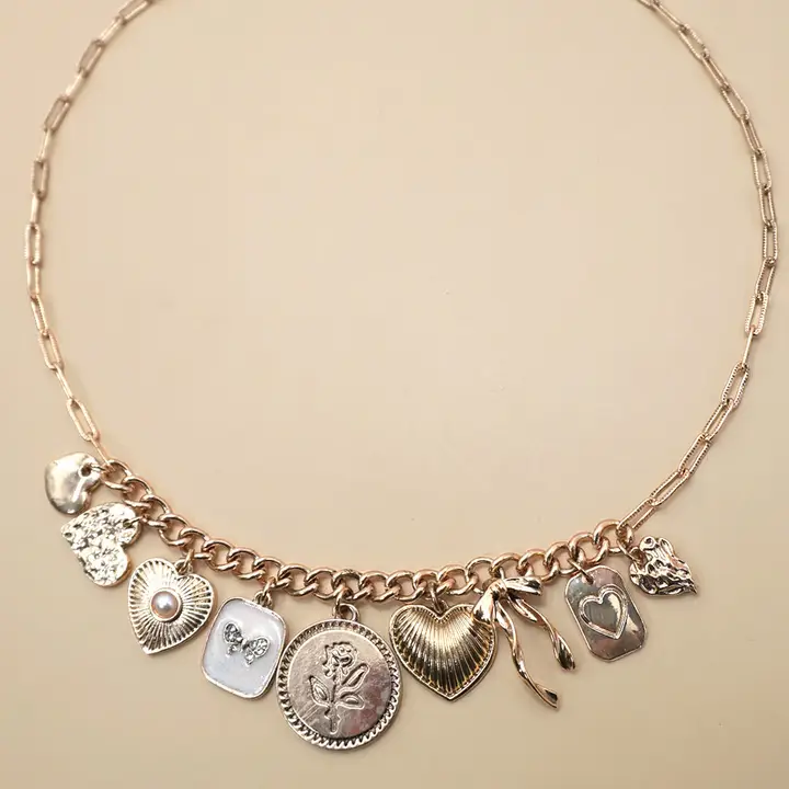 Bow Pearl Charm Necklace