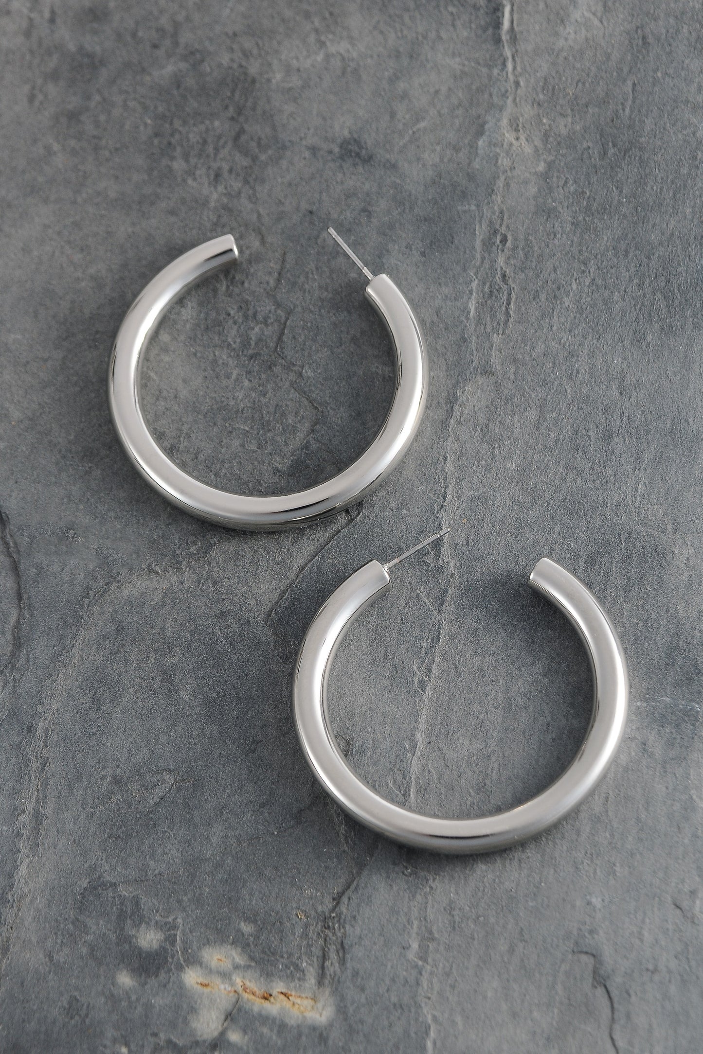 Chunk Hoop Earrings- Gold + Silver