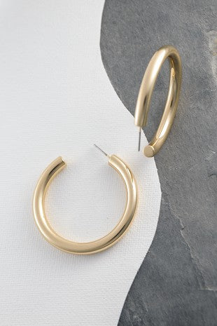 Chunk Hoop Earrings- Gold + Silver