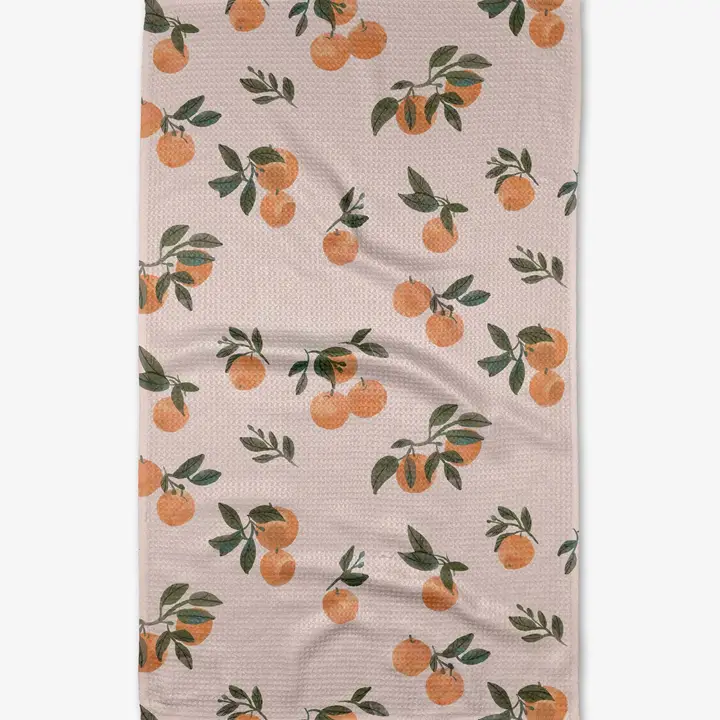 Geometry: Pretty in Peach Tea Towel