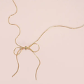 Gold Snake Chain Bow Necklace