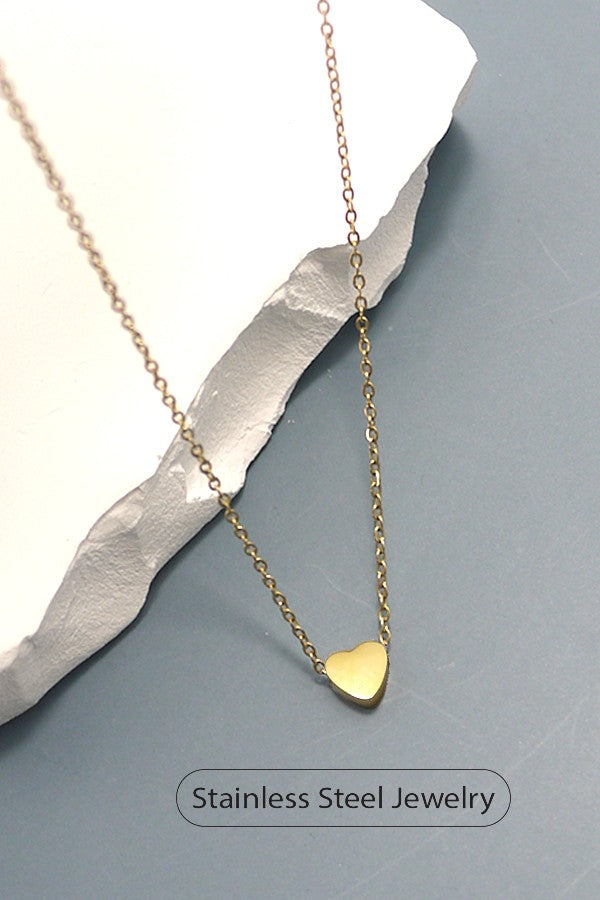 SS Heart Necklace - G + S