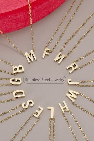 SS Initial Necklace