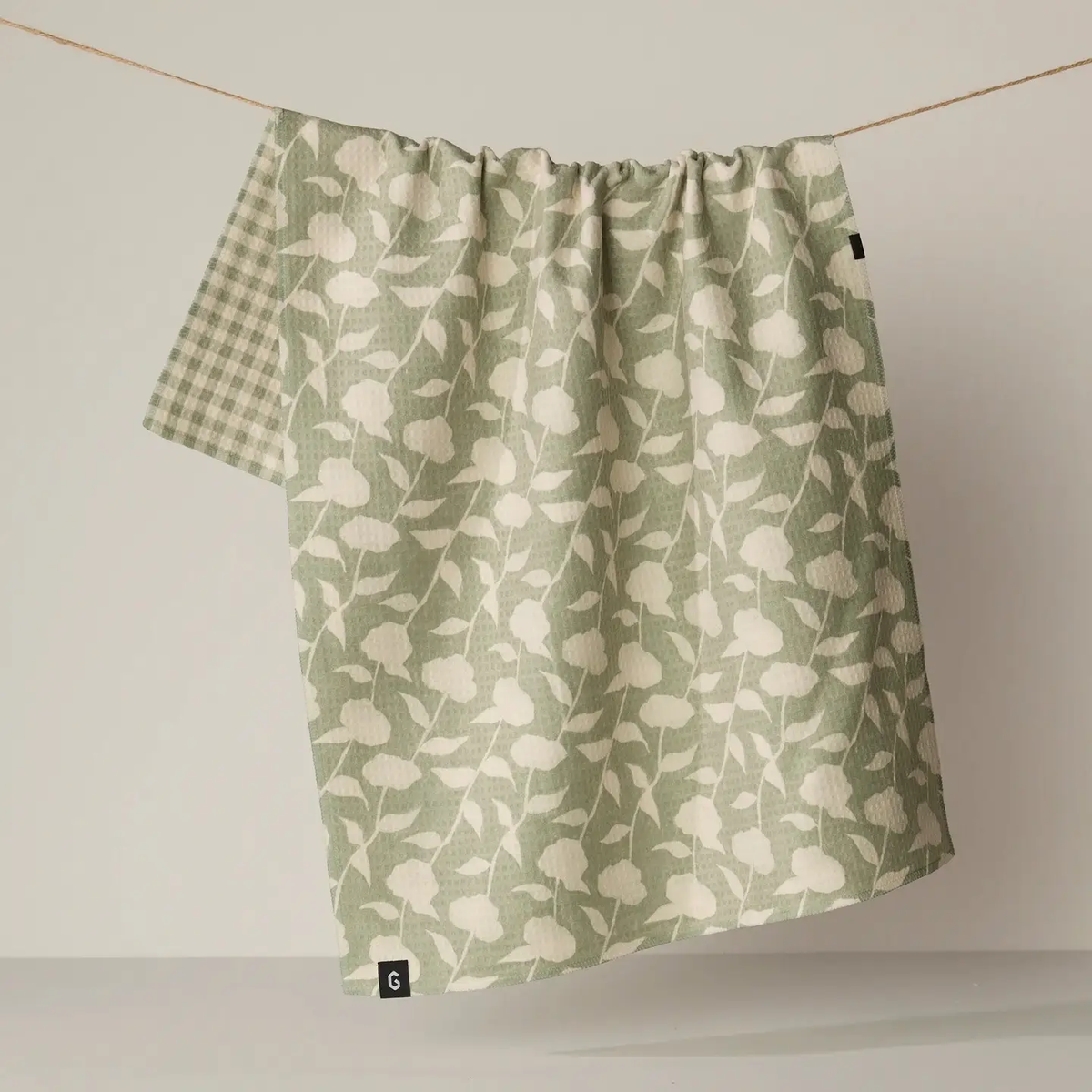 Geometry: Sage Blossom Luxe Kitchen Towel
