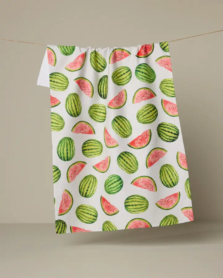 Geometry:Melon Market Tea Towel