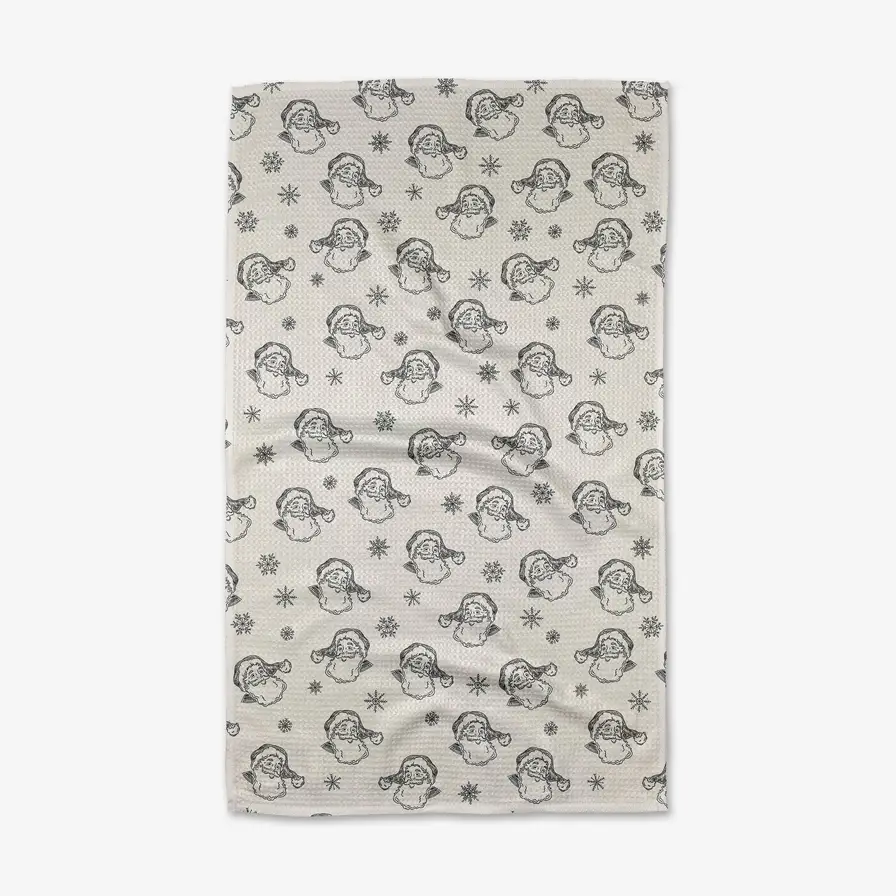 Vintage Santa Geometry Tea Towel